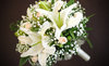 Букет невесты с лилий и гипсофилы